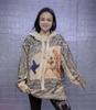 2023 Autumn/Winter Retro Mink Velvet Oversized Sweater with Hot Drilling