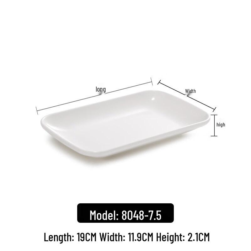 Белая прямоугольная пластиковая тарелка из меламина с 3 отделениями для гарнира