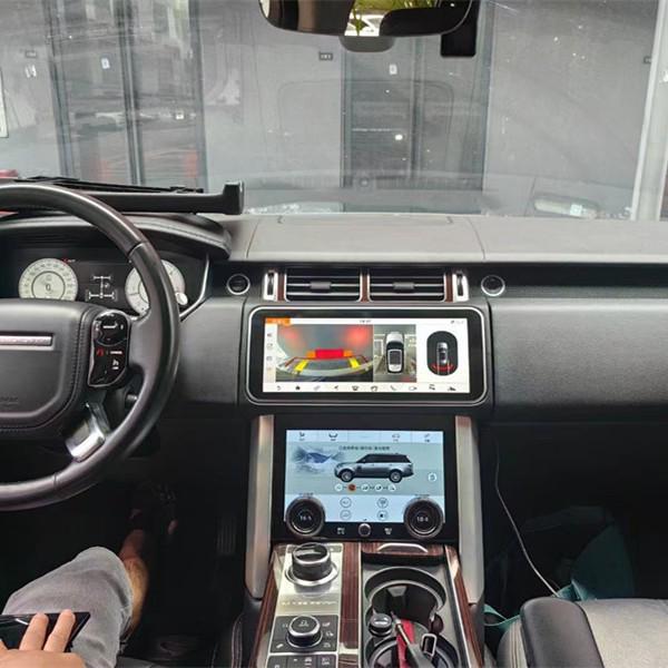 Range Rover Android Smart Display: Navigation, Air Conditioning, CarPlay, 360° Panorama.