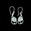 Aqua Chalcedony Gemstone 925 Sterling Silver Jewelry Handcrafted Earrings 1.60" EE-49-14