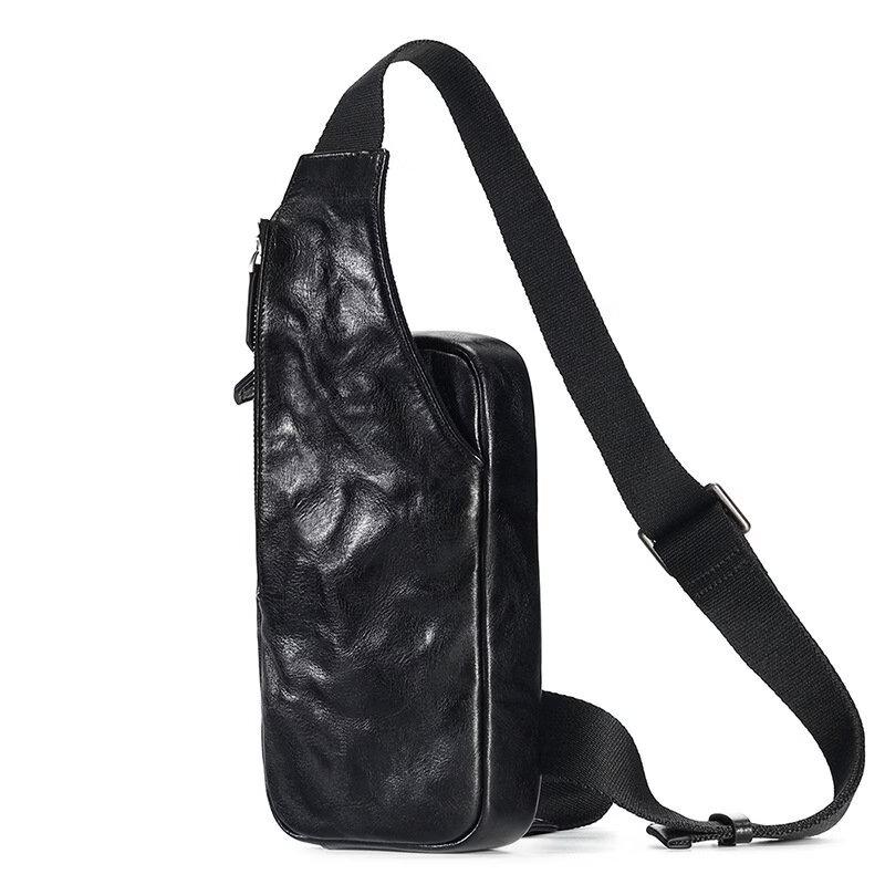 Li Shen Men's Genuine Leather Chest Bag
