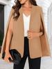 Blazer Mantella da Donna Aperto Davanti Manica Spaccata Elegante Cappotto da Ufficio