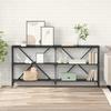 Console Table with Shelf Black Oak Effect 160 X 30 X 75 Cm