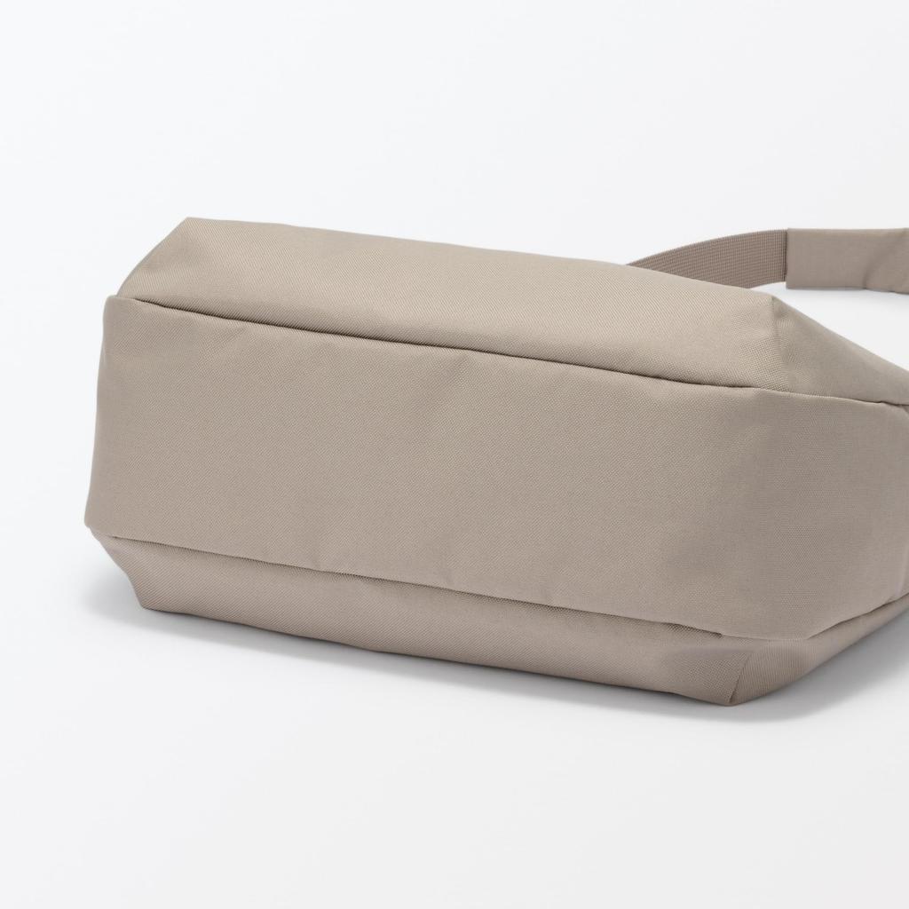 MUJI Dark EFD40A6S Water-Repellent 2-Way One-Shoulder Bag, Unisex, Beige,