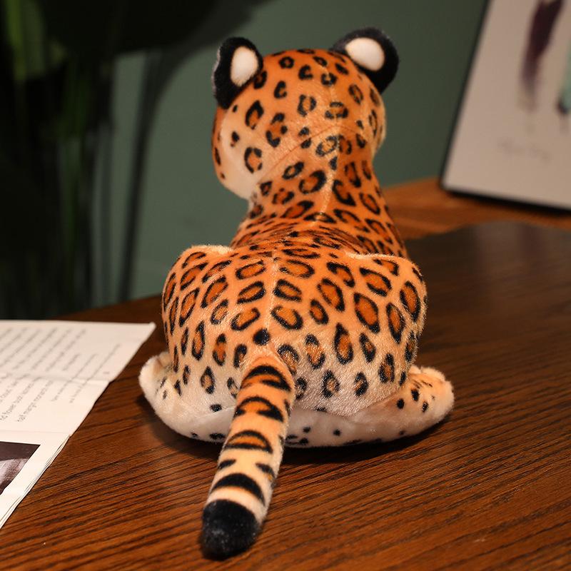 Peluche léopard réaliste à 3 positions, adorable modèle de guépard en peluche, décoration de chambre, cadeau idéal