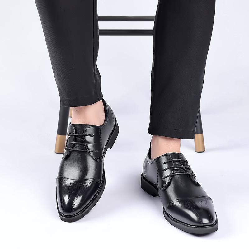 High Quality Leather Shoe Men Dress Shoes Brogue Handmade Leather Shoes Men Luxury Brand Business Formal Shoes Zapatos De Hombre