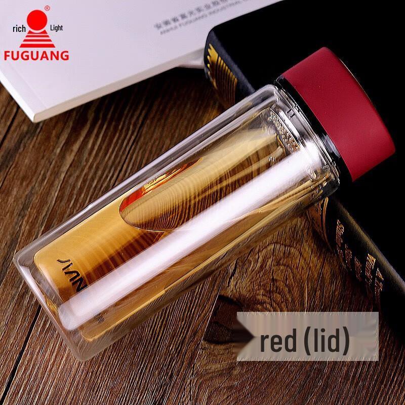 FUGUANG Double-Layer Glass Portable Tea Cup