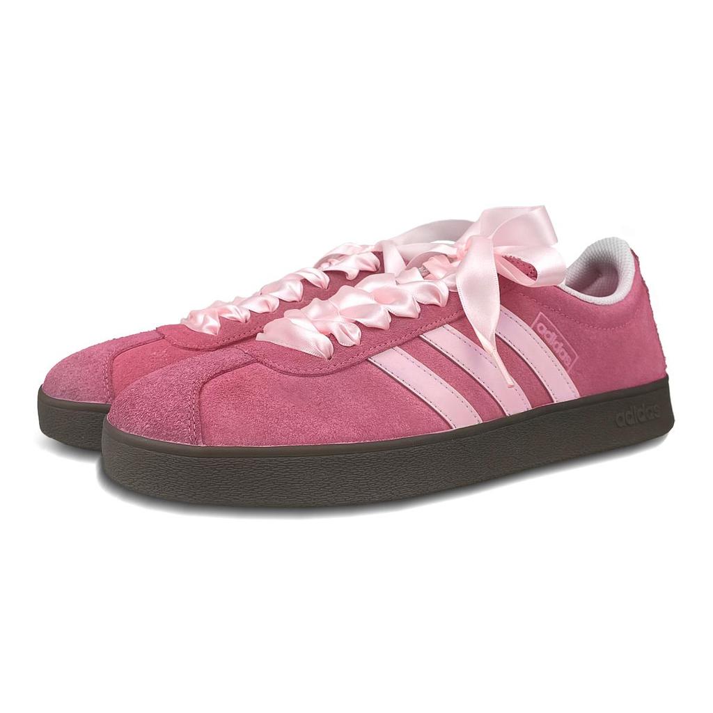 Adidas Neo VL Court Lifestyle Slip Resistant Abrasion Resistant Low top Skateboard Shoes Unisex Pink HQ1802(Team652-ad)
