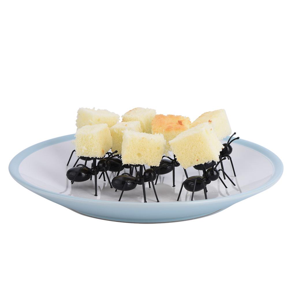 12 Stück Set Niedlich Umweltfreundlich Plastik Mini Ameise Obst Serviergabel Zuhause Küche Party Dekoration