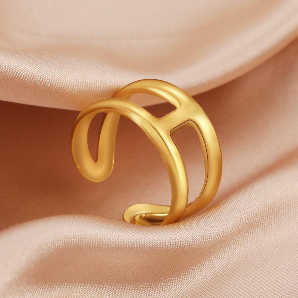 COOLTIME Women Ring Stainless Steel Adjustable Gold Color Finger Rings Mother Day Wedding Jewelry Gift 2025