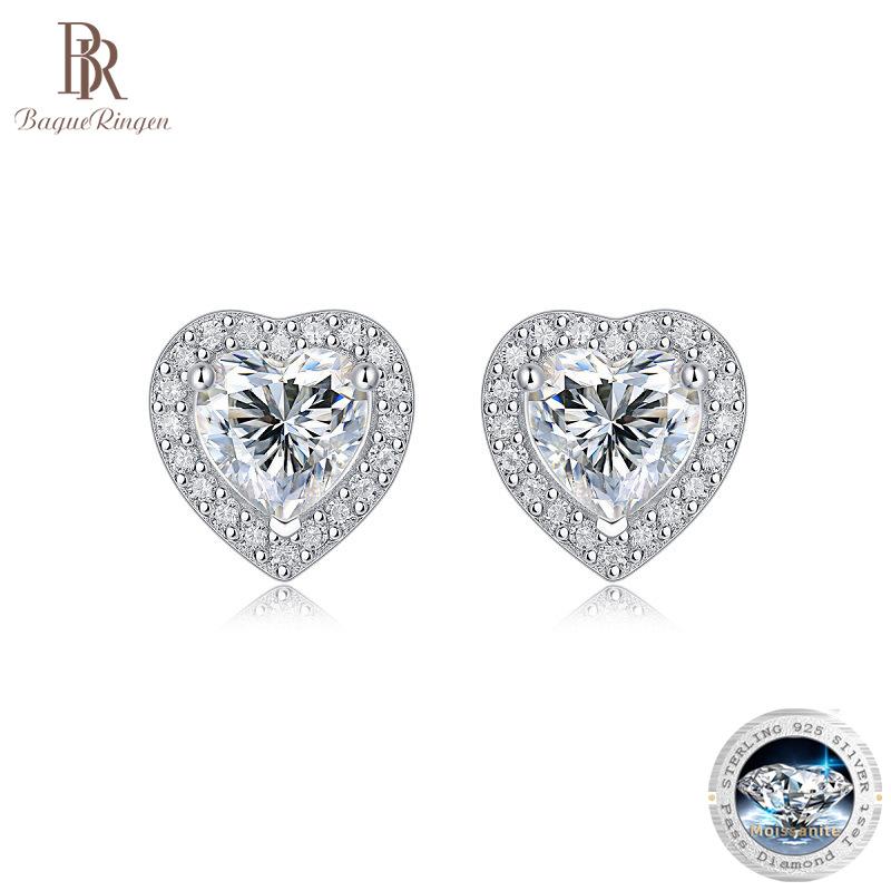 

Bague Ringen S925 Серебро с инкрустацией 0,5 карата в форме сердца из муассанита серьги-галстуки Новый стиль ювелирных изделий
