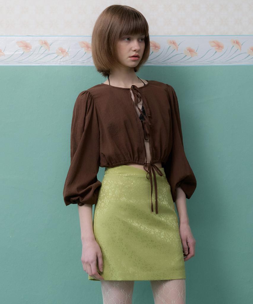 Murmure V-Jacquard Satin Mini Skirt