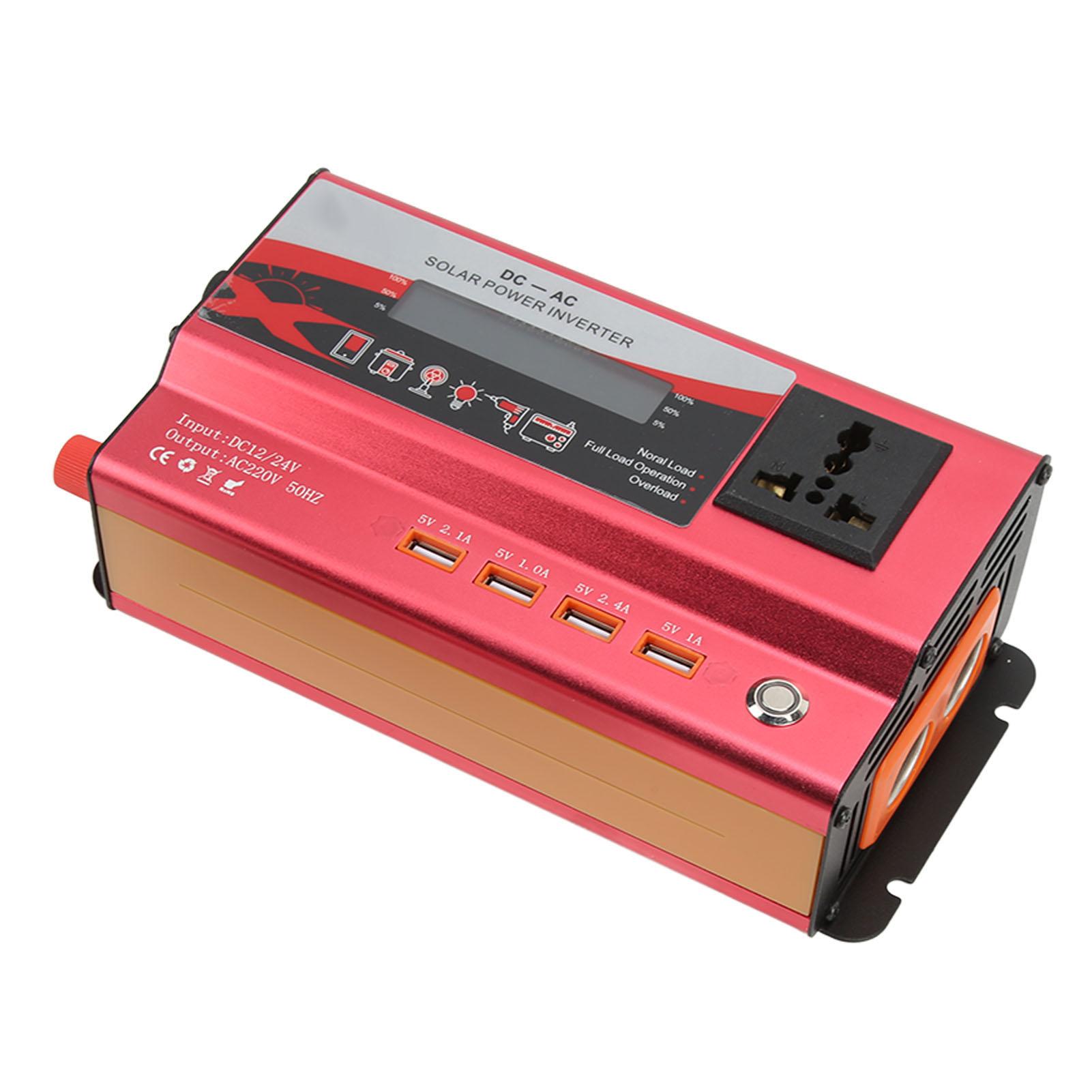

Power Inverter 700W 12 24VDC to 220VAC 50HZ Modified Sine Wave 4USB Ports with LCD Display for Emergency