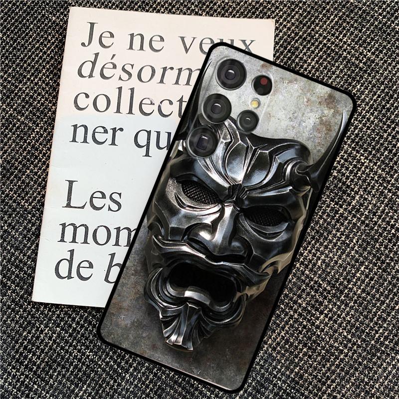 Japanese Oni Hannya Demon Mask Cover For Samsung Galaxy S24 Ultra S22 S23 Plus S20 S21 FE S8 S9 S10 Note 10 20 Ultra Case