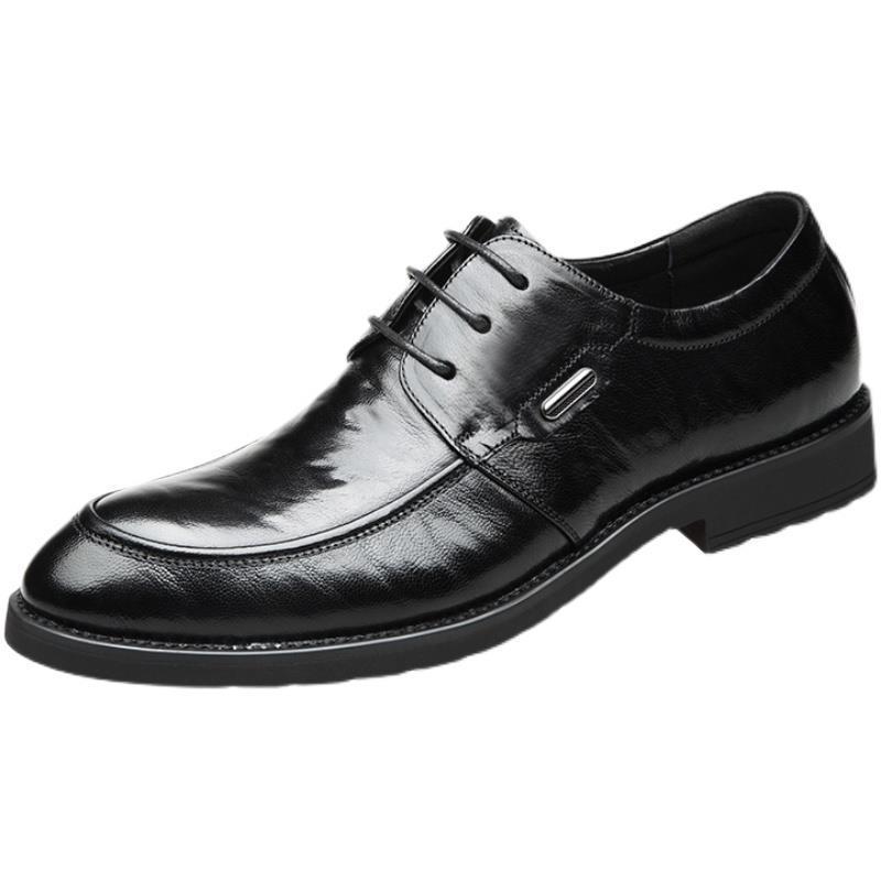 

Men s Black Leather Shoes - 2025 Spring/Autumn Trend, Inner Height Boost, Casual & Formal Wear 44