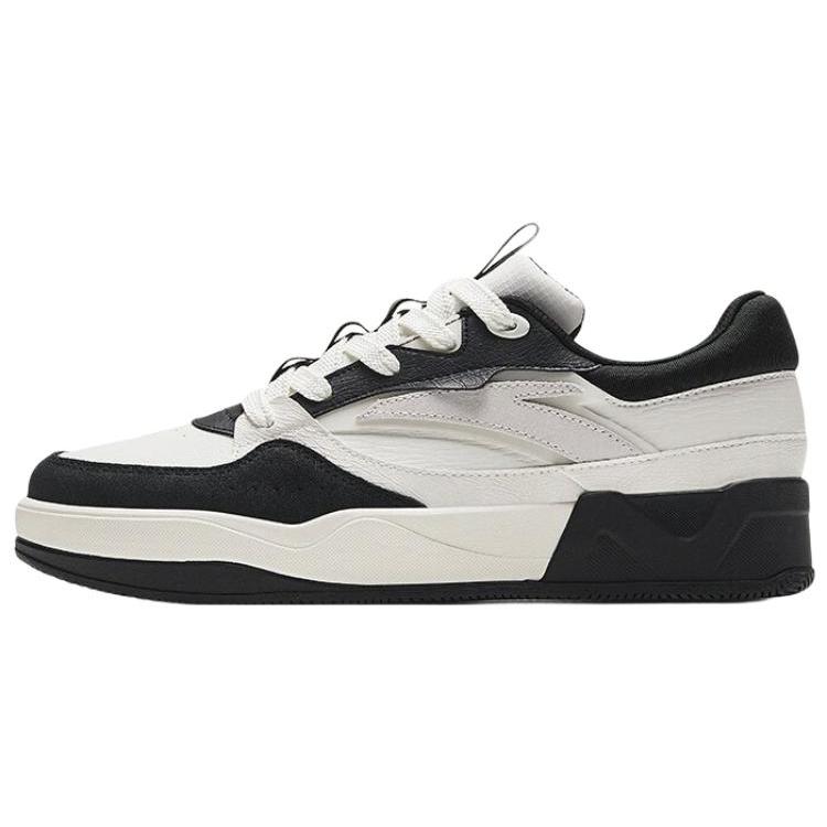 New Anta C37 Series Anti Slip Wear Resistant Low Top Skateboard Shoes Women's Black White 922338003-3