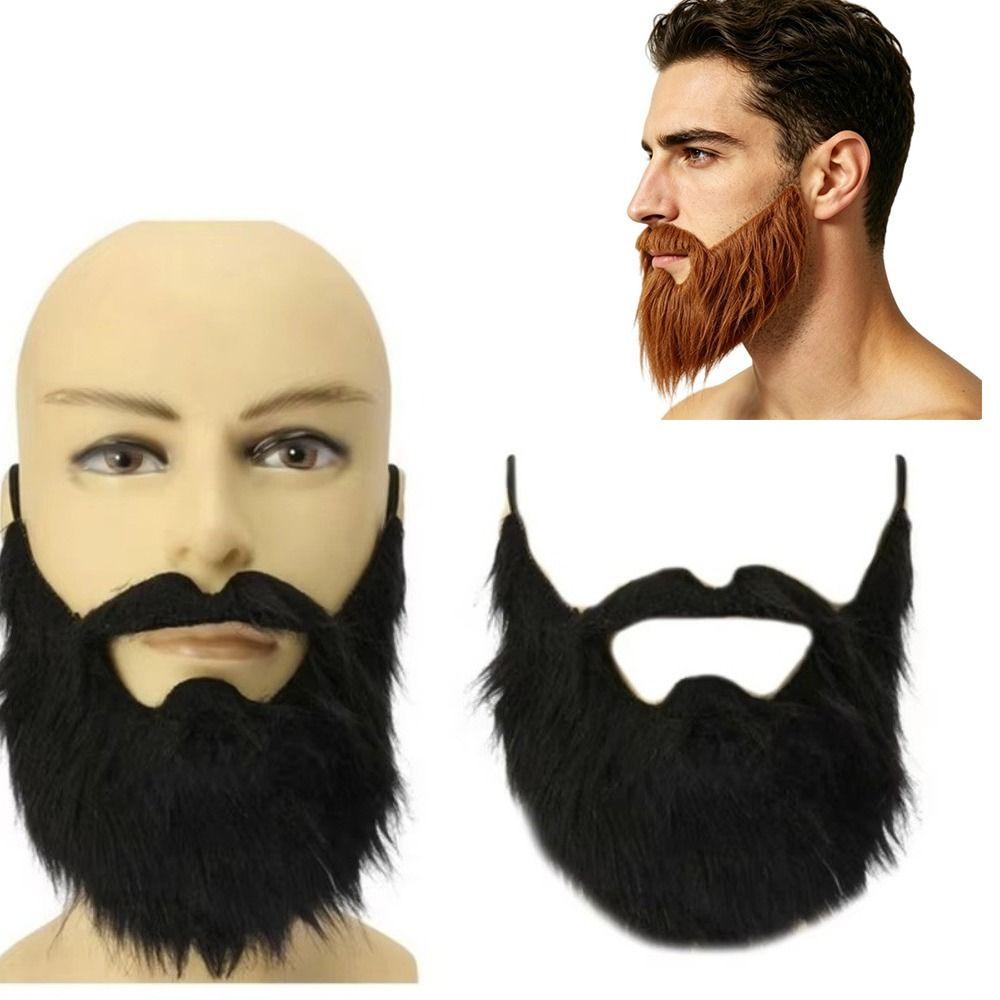 Elastic Band Costume Beard Soft Hair Facial Hair Props New Halloween Beard Halloween