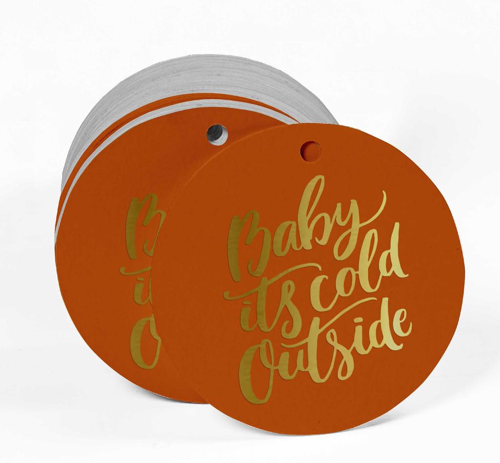 Inkdotpot Real Gold Foil Baby It's Cold Outside Baby Shower Tags Favor Hang Paper Tags 100