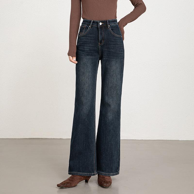 Jeans Flared Floor Pants Winter Fleece Thick High Waist Skinny Warm Fleece Pants Women's Pants