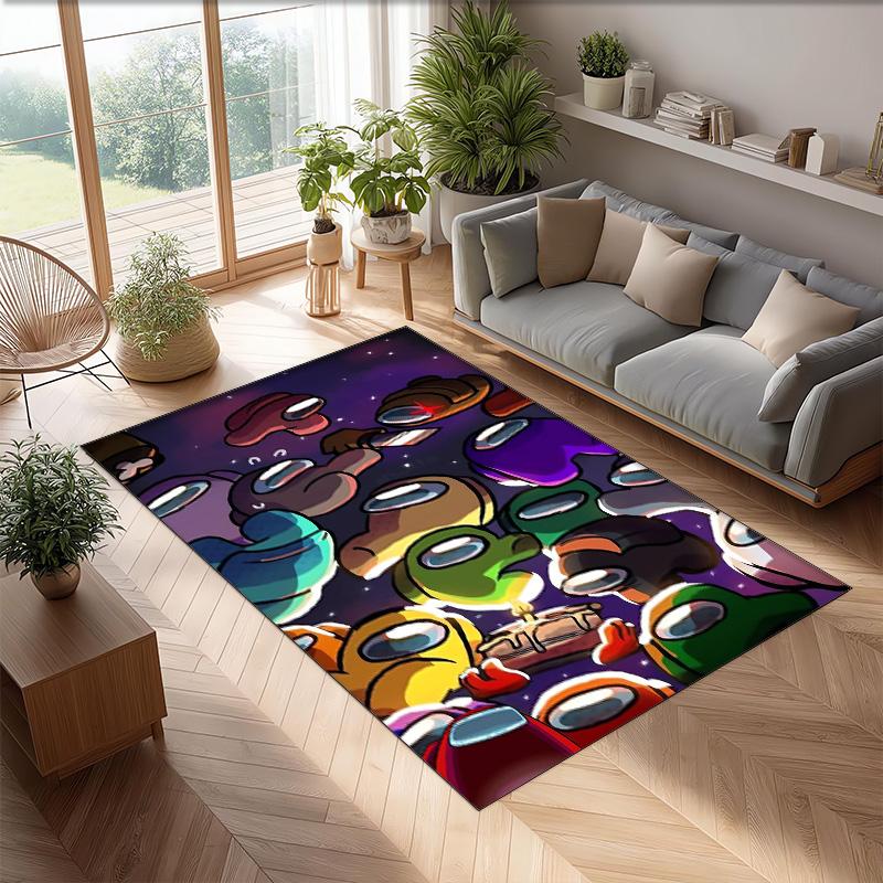 Among Us Crystal Velvet Rug, Soft Anti‑Slip Crystal Velvet Carpet for Living Room Bedroom Home Decor