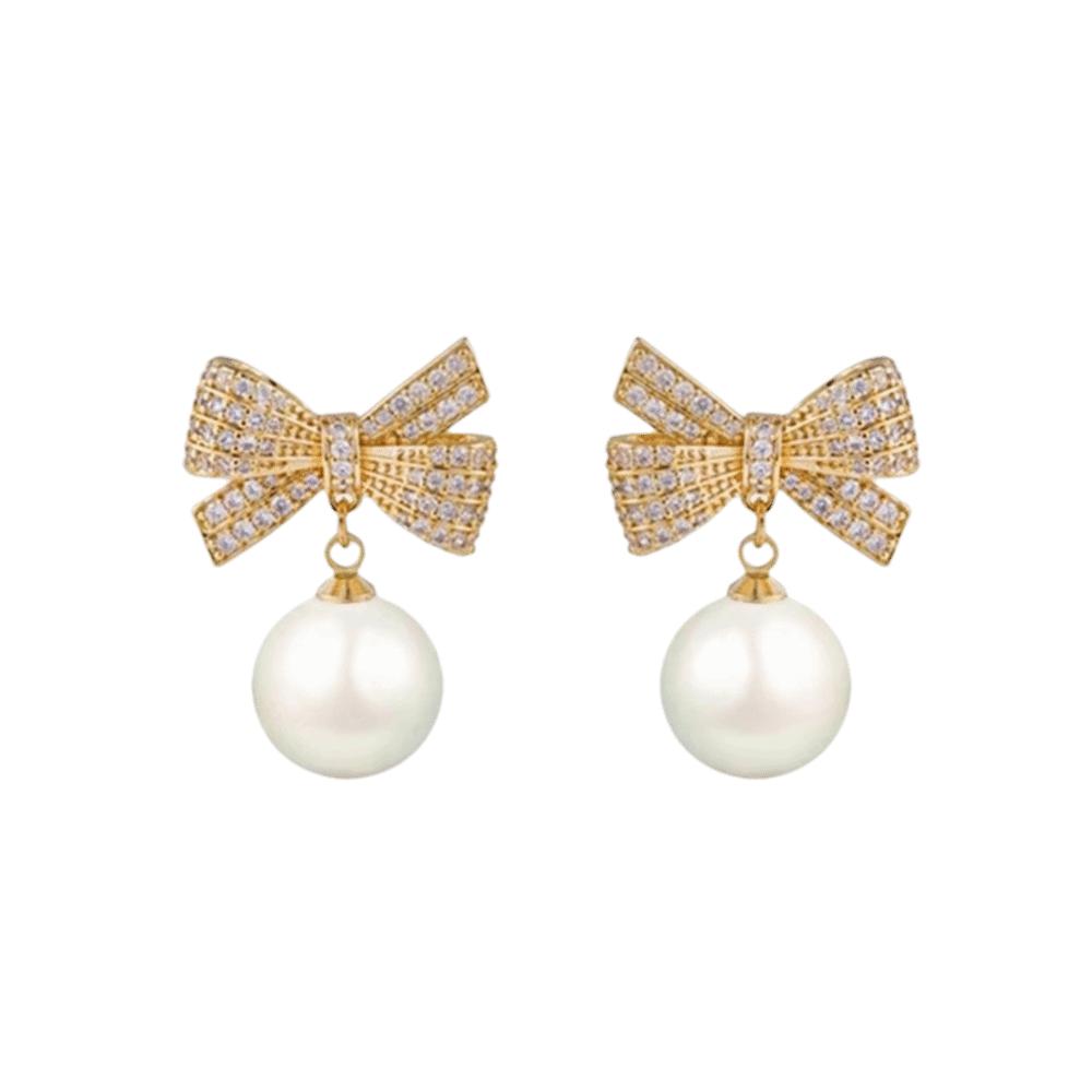 Zinc Zinc Alloy Bow Earrings Translucent Heart Irregular Earrings  Party Bow