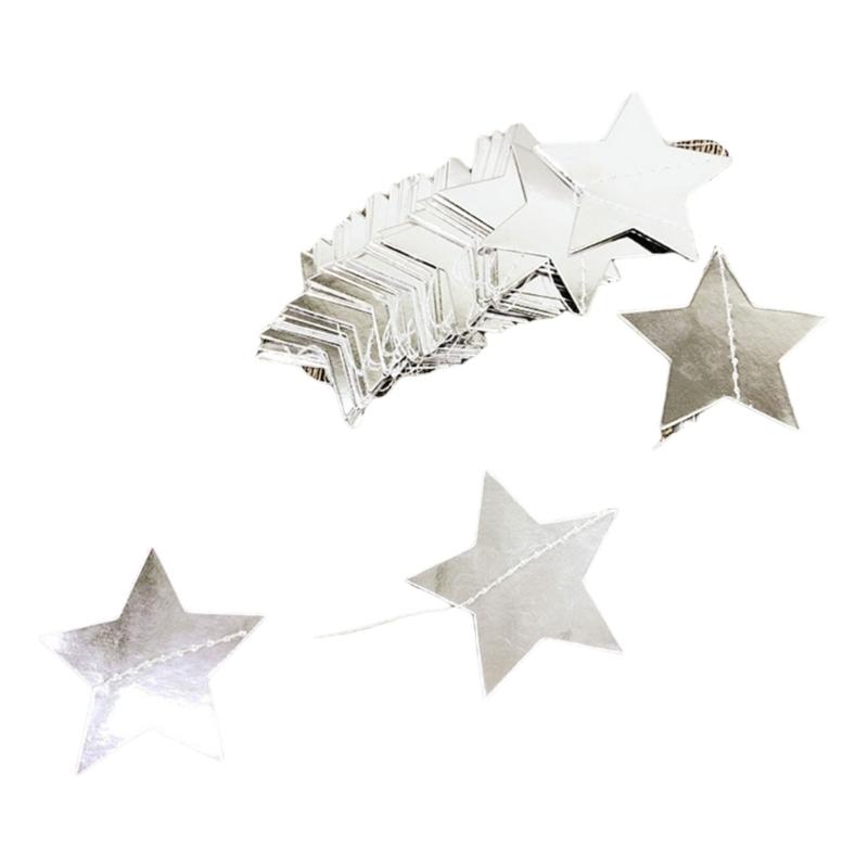 Elegant Star Garlands Decoration Glitters Paper Streame Festival Ornament for Birthday Party Supplies Daily Casual Use