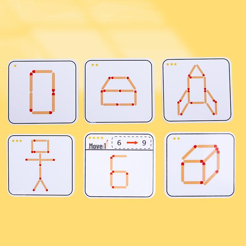 

Продвинутая игра-головоломка со спичками на математику и логику для детей - Раннее образование и тренировка геометрии