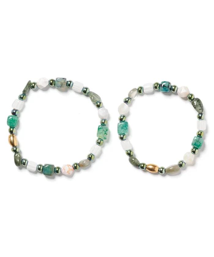 Green Agate Stone Bracelet (PLT-BR-038_GN)
