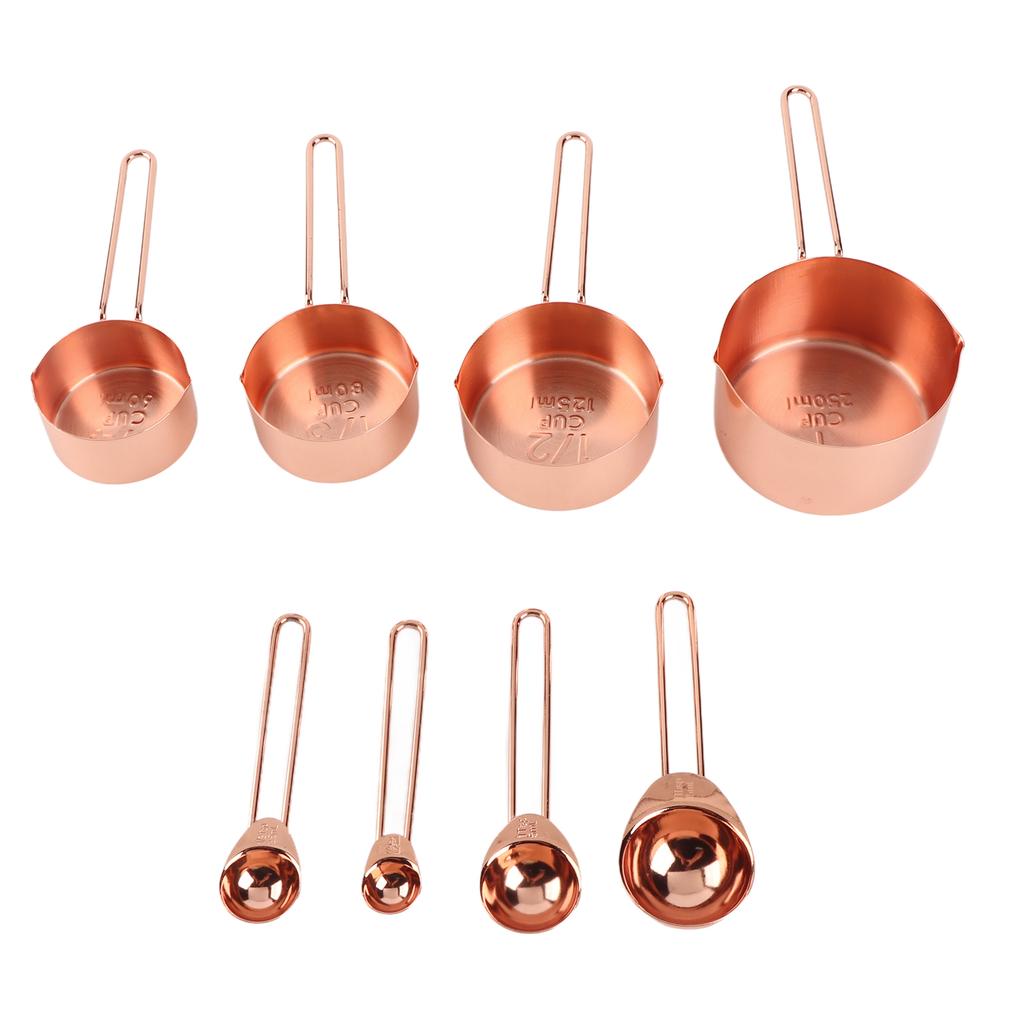 Set de 8 linguri de măsurare din oțel inoxidabil cu cântar, accesoriu de bucătărie pentru acasă