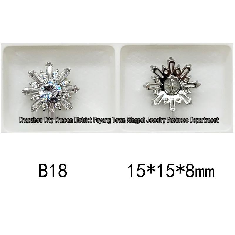 Mixed Color Pavé Zirconia Decorative Metal Button