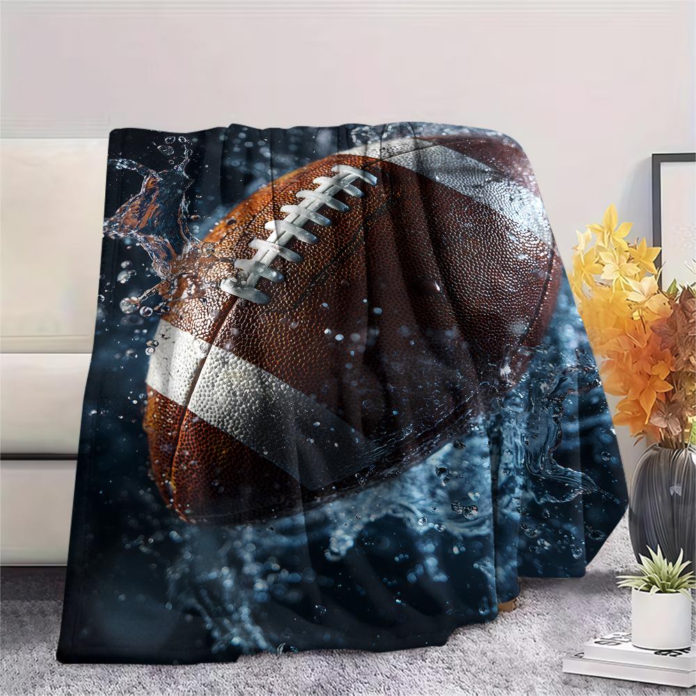 Ball Games Print Flannel Blanket, High Quality Comfortable for All Seasons, Home Decor, Warmth and Comfort, Perfect for Christmas Gifts