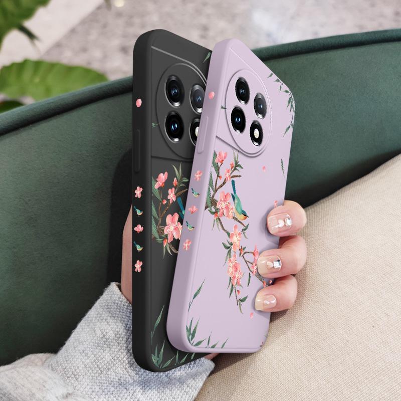 Falling Sakura Phone Case For Oneplus 13 13R 12 12R 11 11R 10 10R 10T 9R 9RT 9 8T 8 7 7T Pro 5G Liquid Silicone Cover