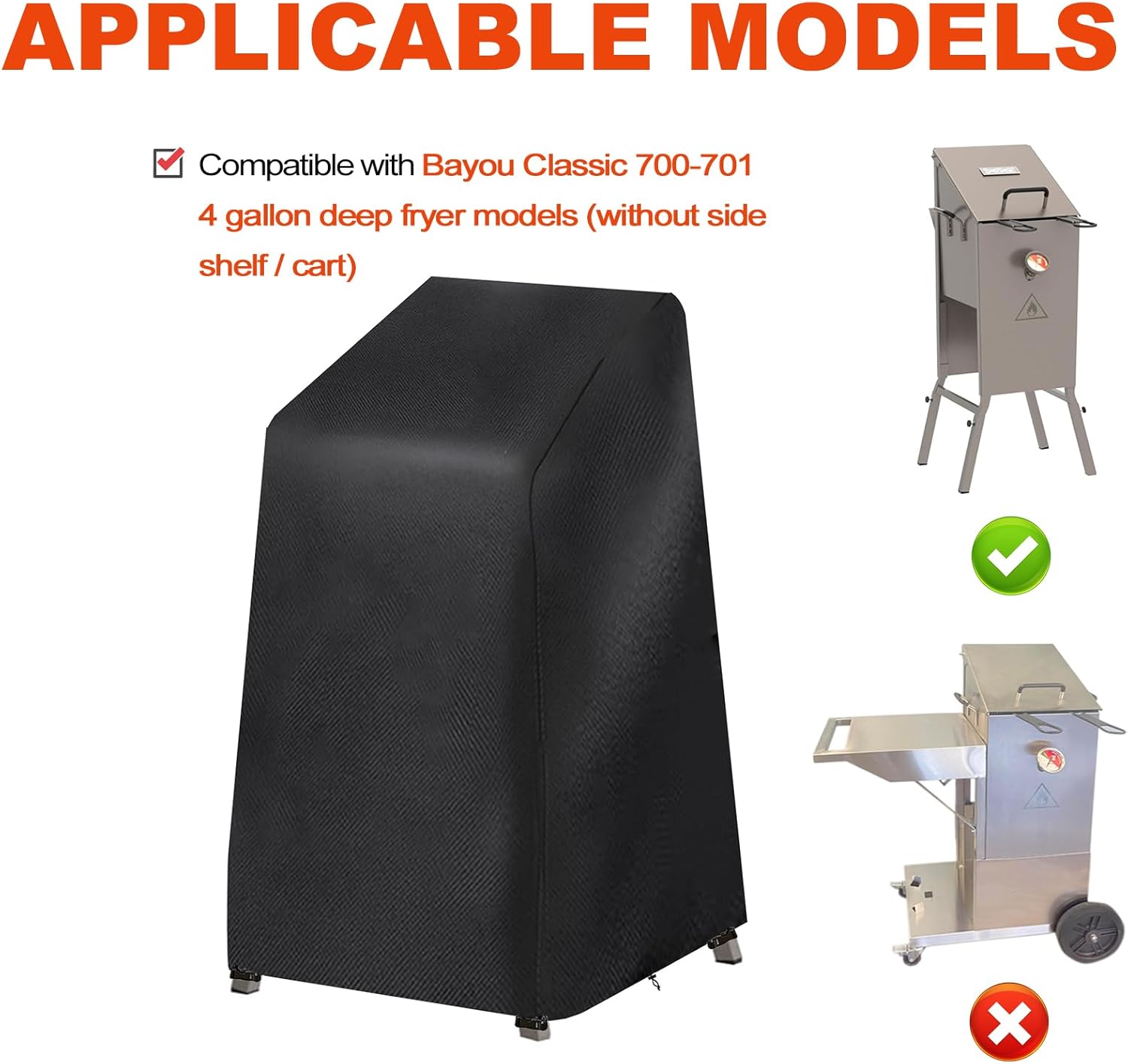 

4 Gallon Deep Fryer Cover, Oxford Material with Pu Coating (without United States