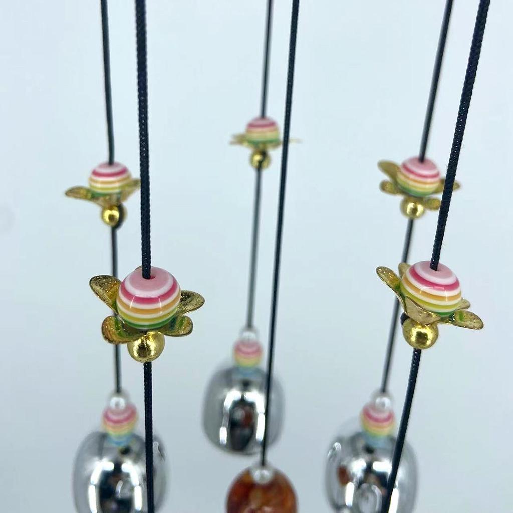Colorful Lotus Bead Wind Chime with Owl Pendant – Perfect for Home, Balcony, or Courtyard Décor