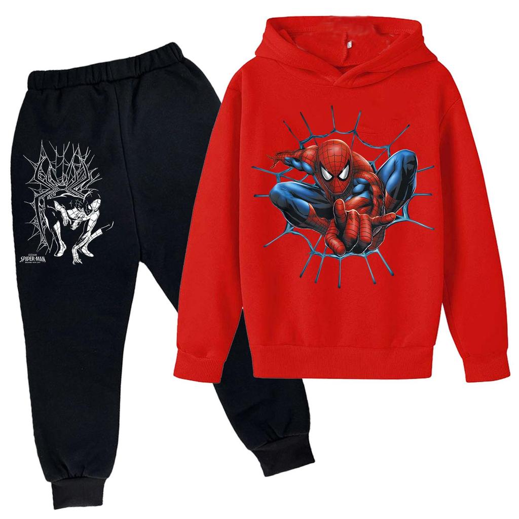 Kids Trendy Printed Pullover Hoodie and Sweatpants Set - Loose Fit Long Sleeve Casual 2 Piece Outfit