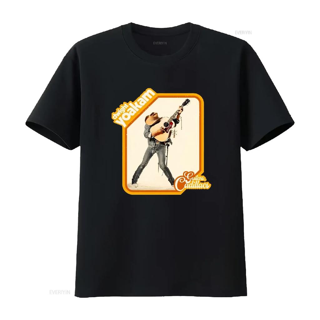 Dwight Yoakam Guitars Maglietta Retro Taglie Complete dalla S alla vintage Lavata Versatile moda Unisex Top Per l'Uso Quotidiano Comodo