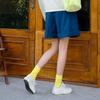 1254 Ribbed Women's Color Fashion Plain Cotton Socks
