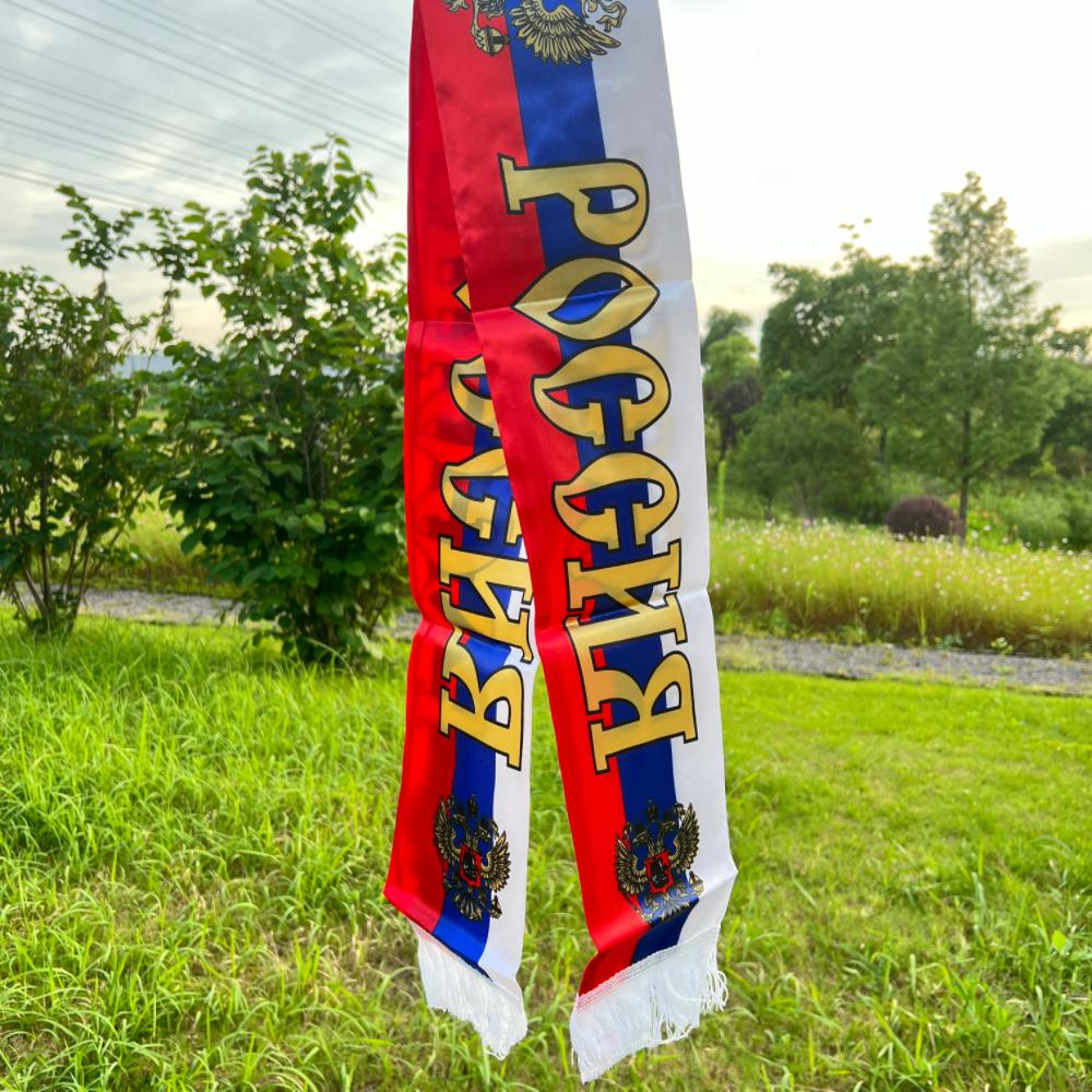 2026 USA Mexico Netherlands Scarf Flag  14x135cm Double-sided Printed Satin Iraq  Haiti France Scarf Flag