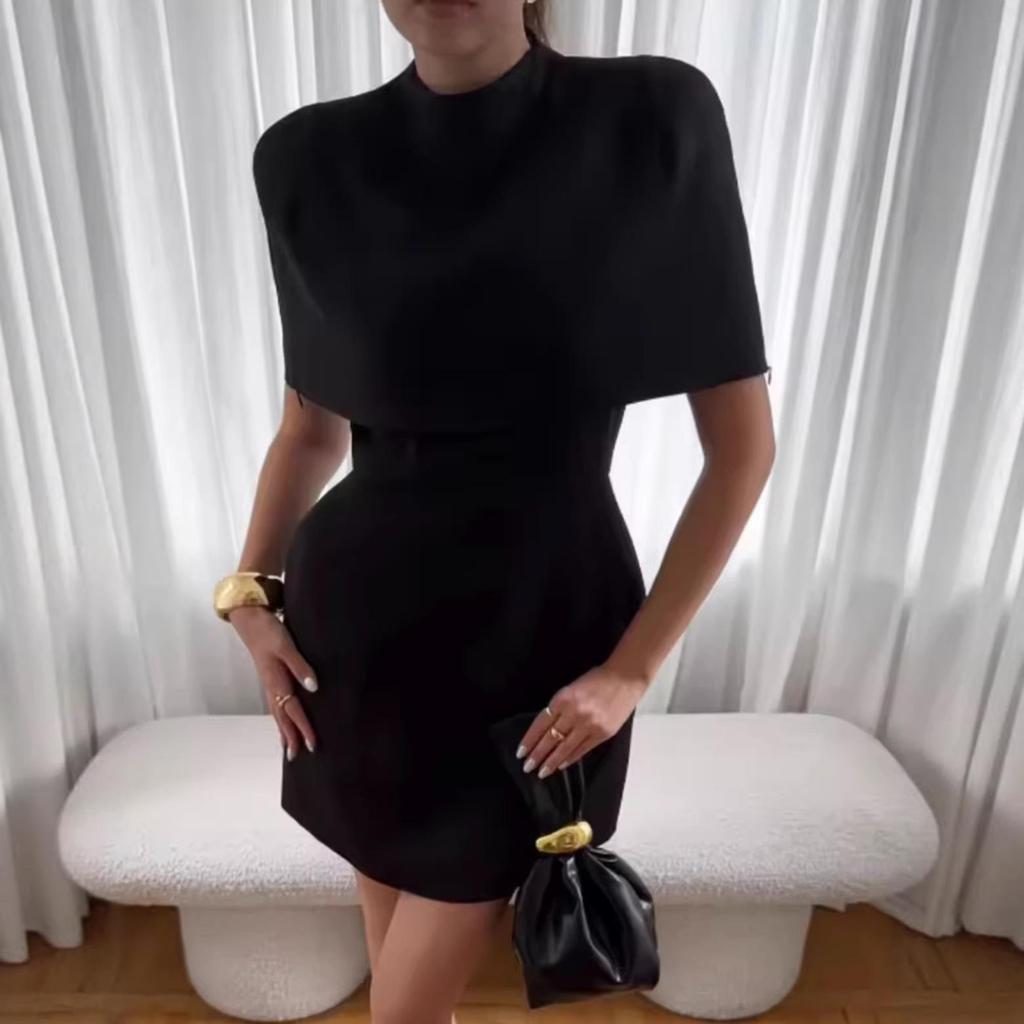 European Fashion Trendy Two-Color Shawl Camisole Dress