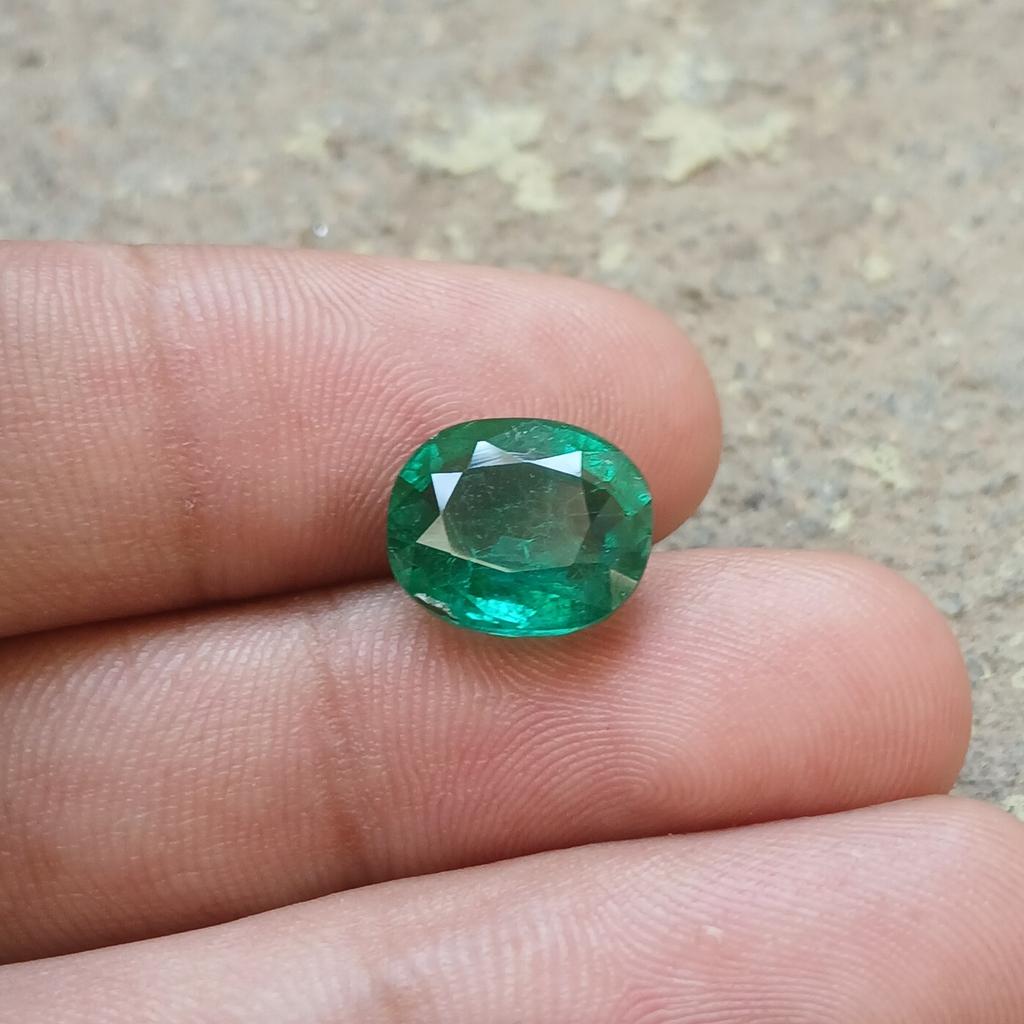 Certified Natural Zambian Green Emerald 5-10  Ct Oval Cut Loose Gemstone