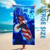 Patriotic American Flag Eagle Beach Towel Soft Absorbent Microfiber Quick-Drying Ideal for Yoga Travel Swimming Fitness Camping