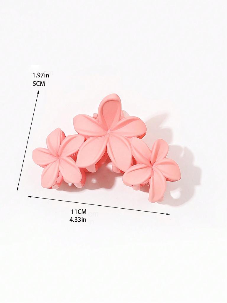 4Pcs Pink Flower Hair Claw Clips for Women Strong Hold Nonslip,Big Hair Clip for Thick Hair,Hawaiian Cute Flower Hair Clips
