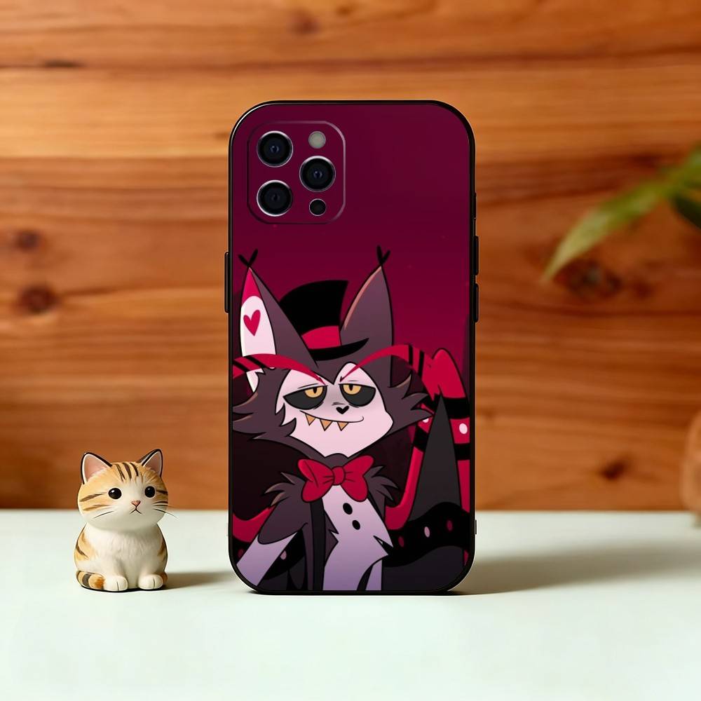 H-Hazbin H-Husk Phone Case For iPhone 17, 16,15,14,13,12,11 Plus,Pro Max, Others Soft Black Cover