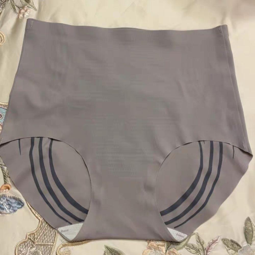 Mid Waist Seamless Shapewear Tummy Control Hip Lift Shaper Women Ice Silk Briefs Ladies