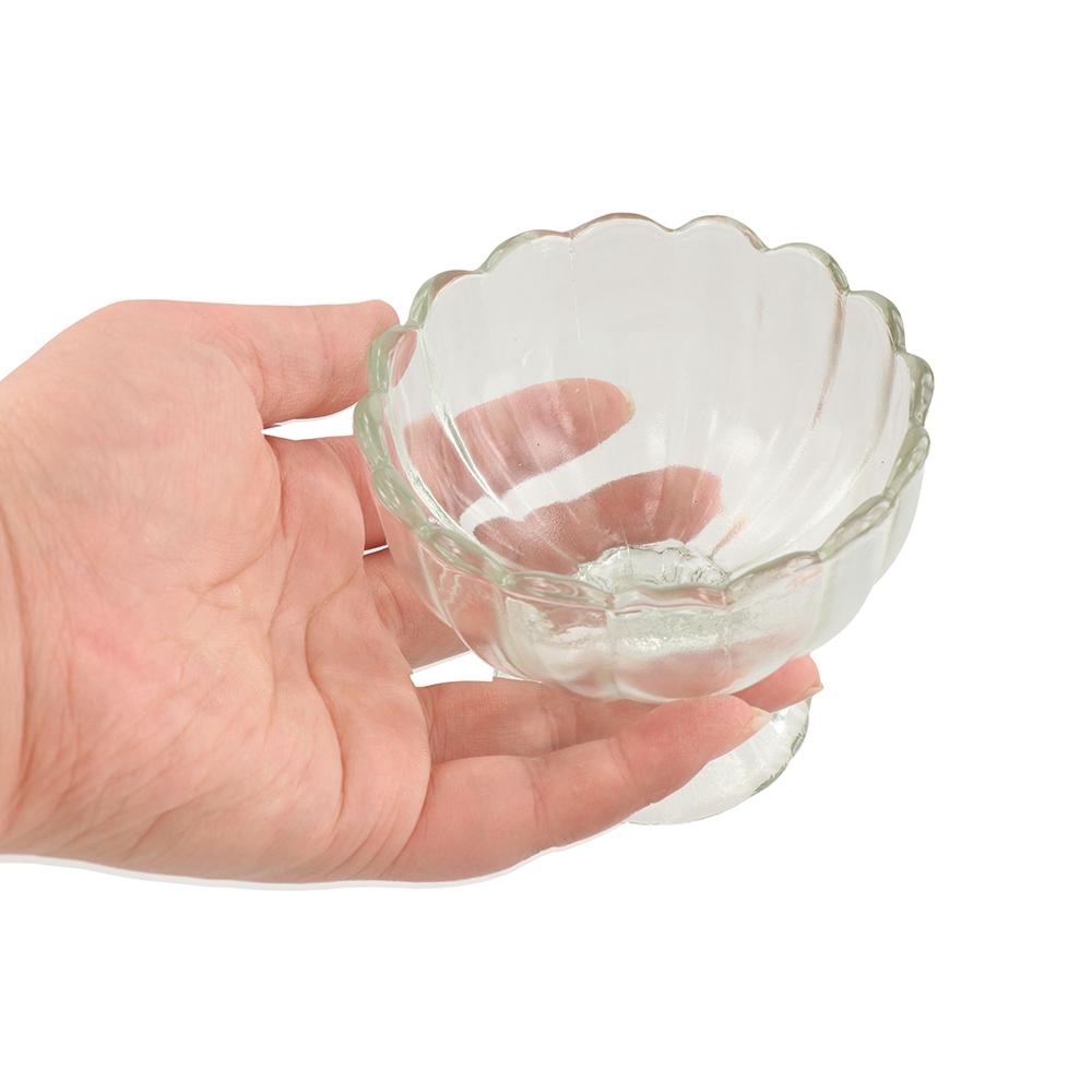 Transparent Ice Cream Bowl Flowers Shape Goblet Salad Bowl Pudding Cups  Milkshake