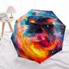 1 PC Automatic Folding Umbrella - Cosmic Cat Pattern, Portable & Foldable Design with 8 Ribs, Christmas Birthday Gifts