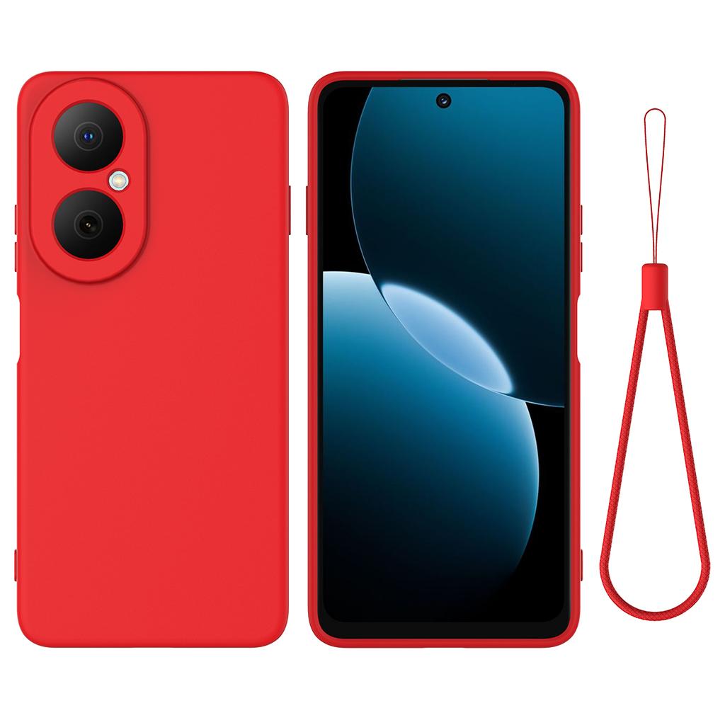 Pro Huawei Nova Y73 4G Pouzdro z tekutého silikonu Kryt na zadní stranu telefonu s poutkem na ruku