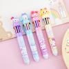 Cartoon Multi-Color Click Ballpoint Pen - Cute Ten-Color Planner Pen for Students, Creative Stationery Prize