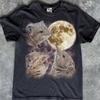 Three Shrew Moon T-Shirt, Full Moon Wildlife Graphic Tee
