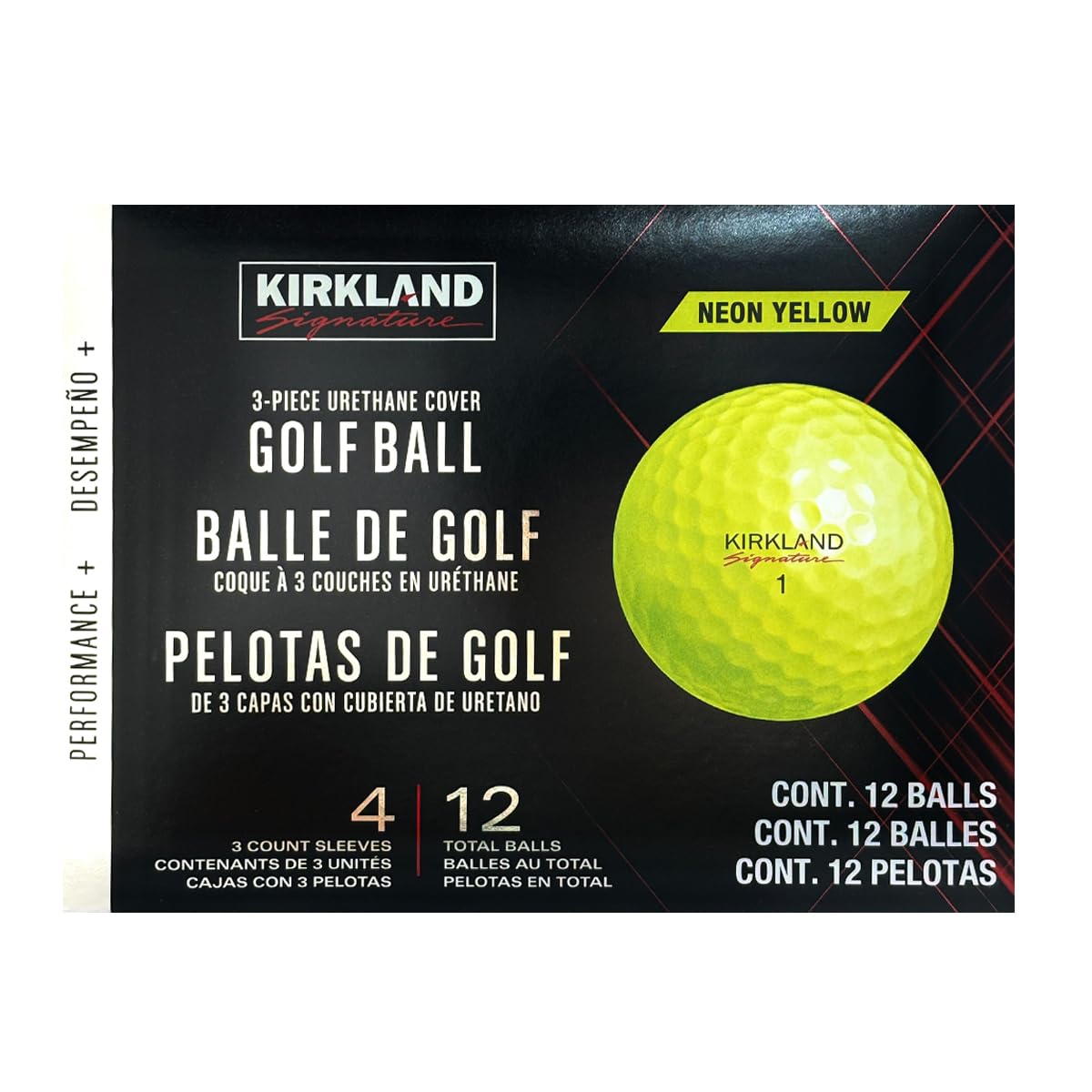 KIRKLAND Golf Balls Neon Yellow Performance Plus (1 Dozen) жёлтый